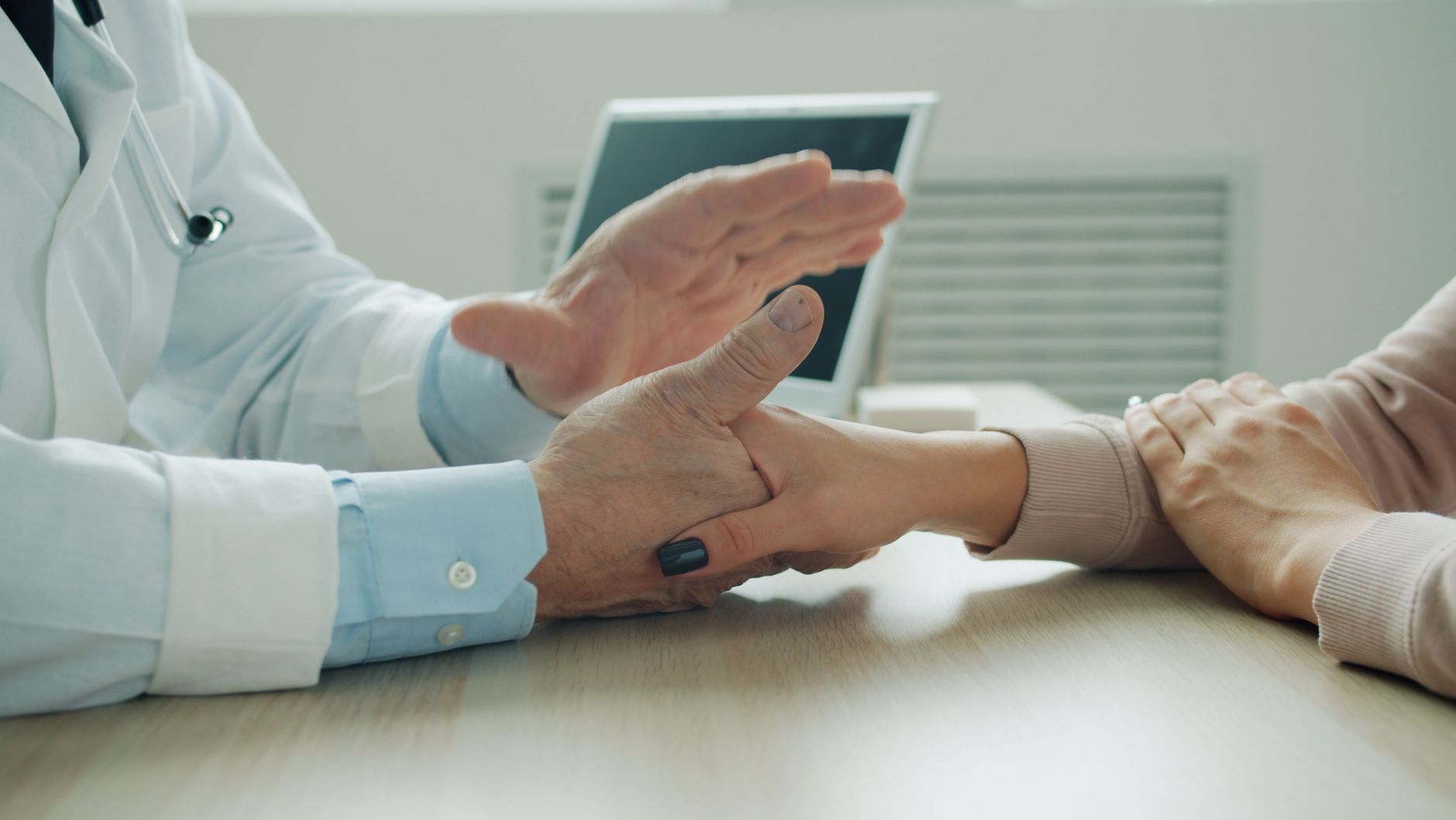 Staff member with a client